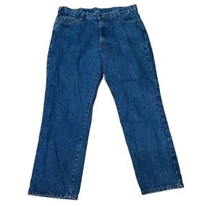 Full‎ Blue Mens Dark Wash Denim Blue Jeans Size 36X30 Cotton Straight Leg